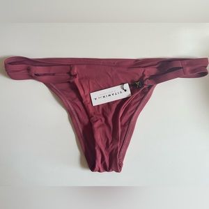 Vitamin A Neutra Hipster Bikini Bottoms Heather Red Size 10/L NWT